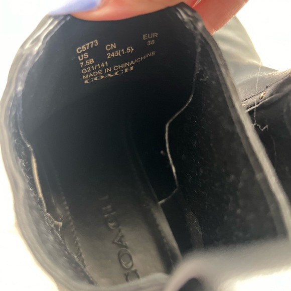 COACH LORY Leather bootie black 7.5B - Picture 11 of 15
